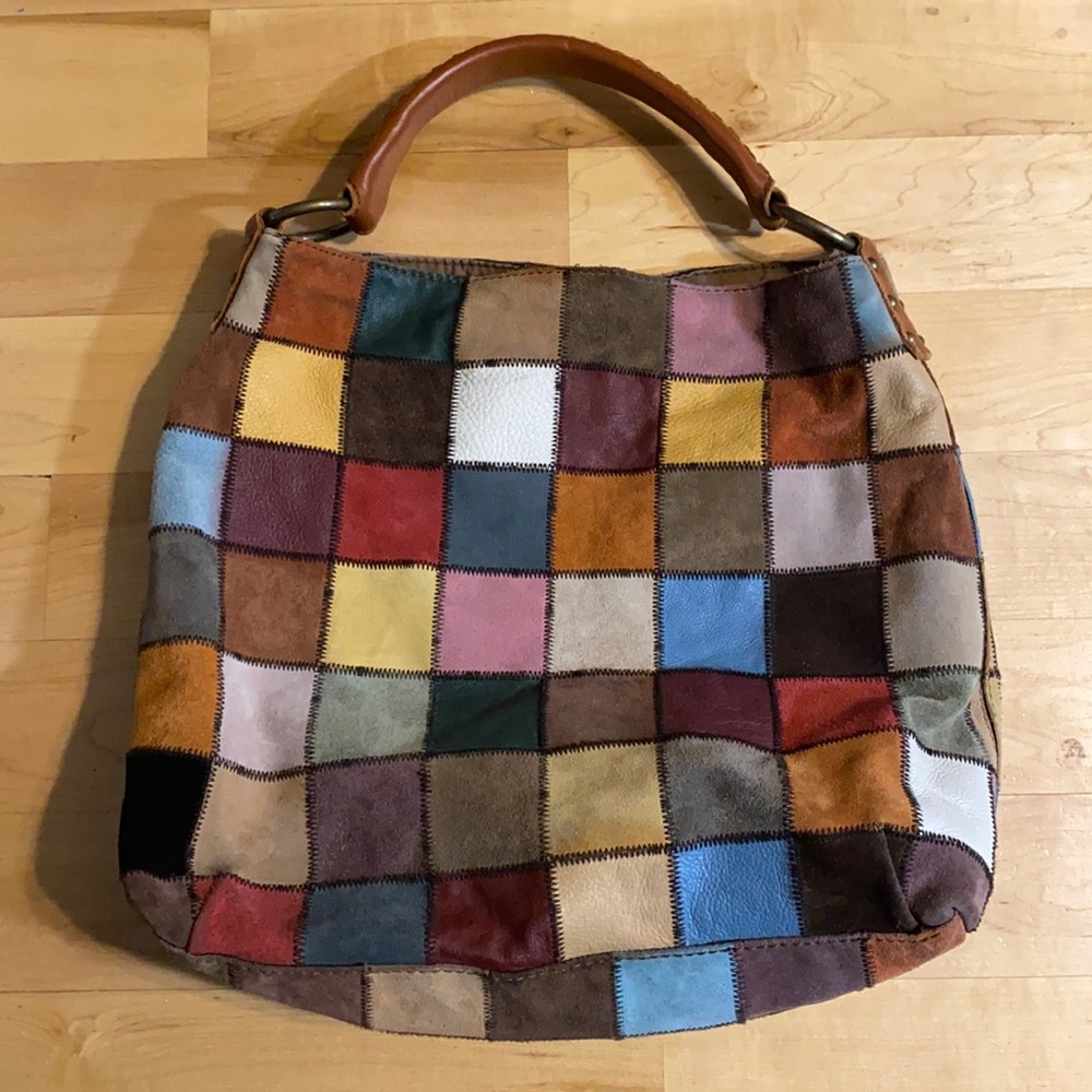 Lucky Brand Vintage Inspired Patchwork Hobo Bag